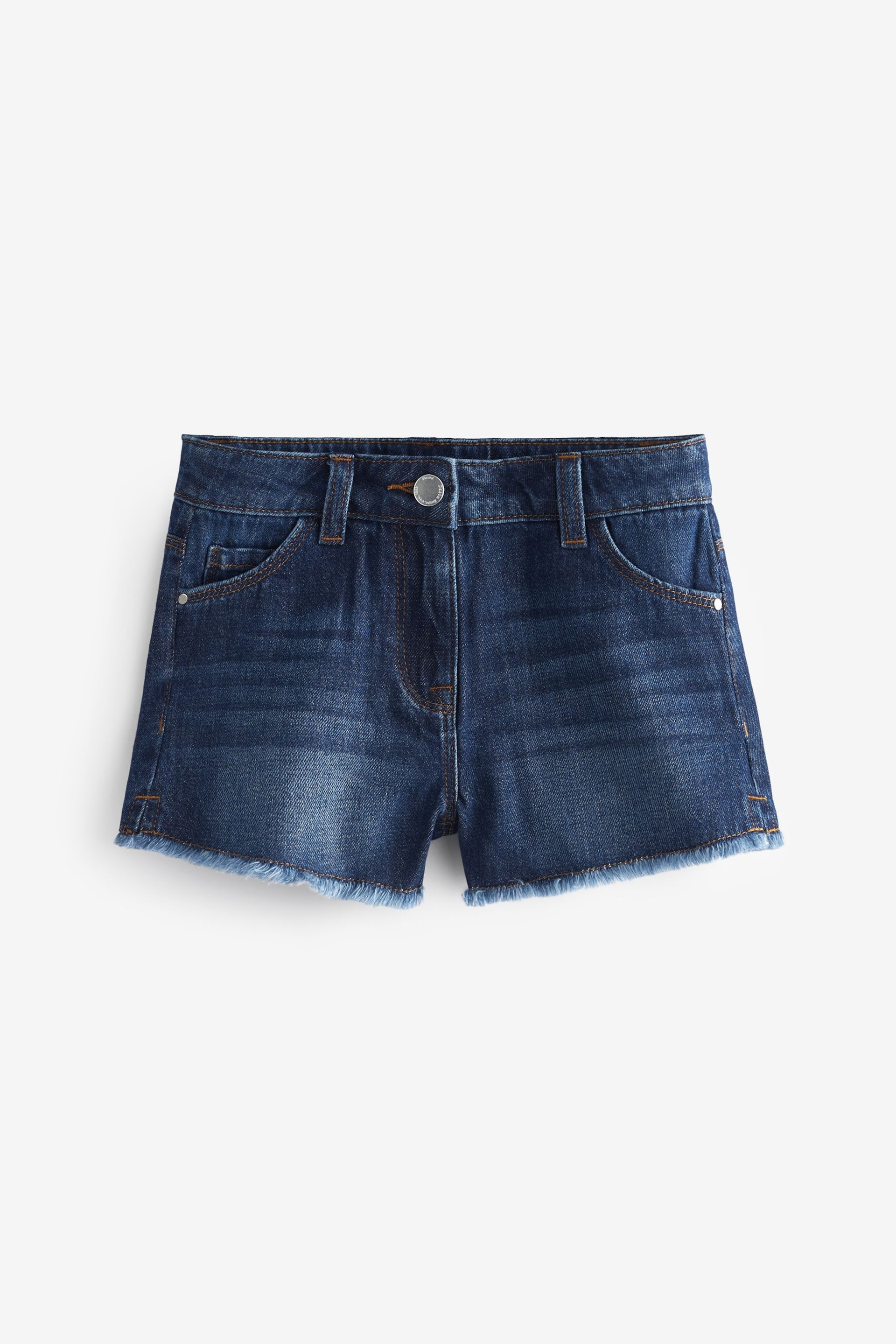 Blue Denim 2 Pack Regular Length Frayed Edge Shorts (3-16yrs) - Image 4 of 4