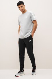 adidas Grey Essentials Single Jersey 3-Stripes 100% Cotton T-Shirt - Image 2 of 6