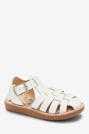 White Standard Fit (F) Fisherman Leather Sandals - Image 2 of 4