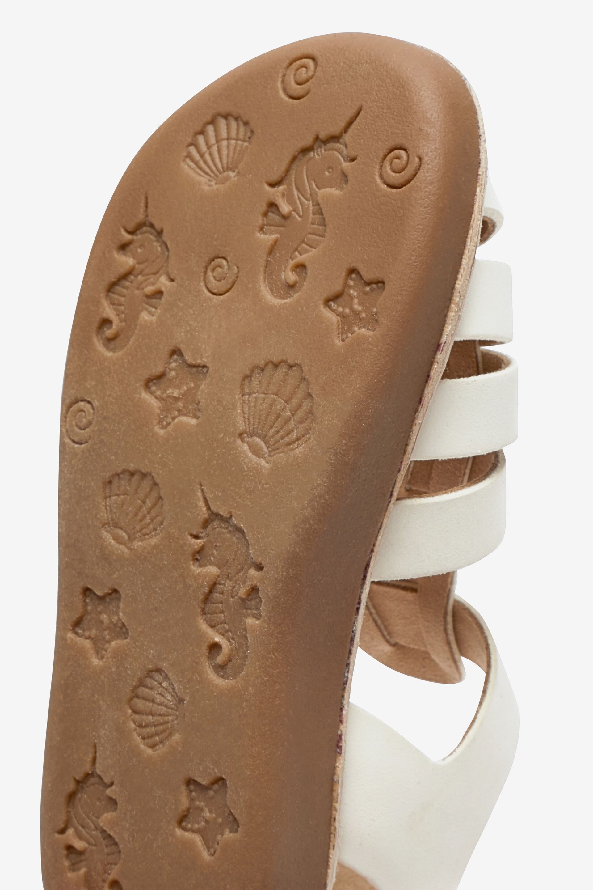 White Standard Fit (F) Fisherman Leather Sandals - Image 4 of 4