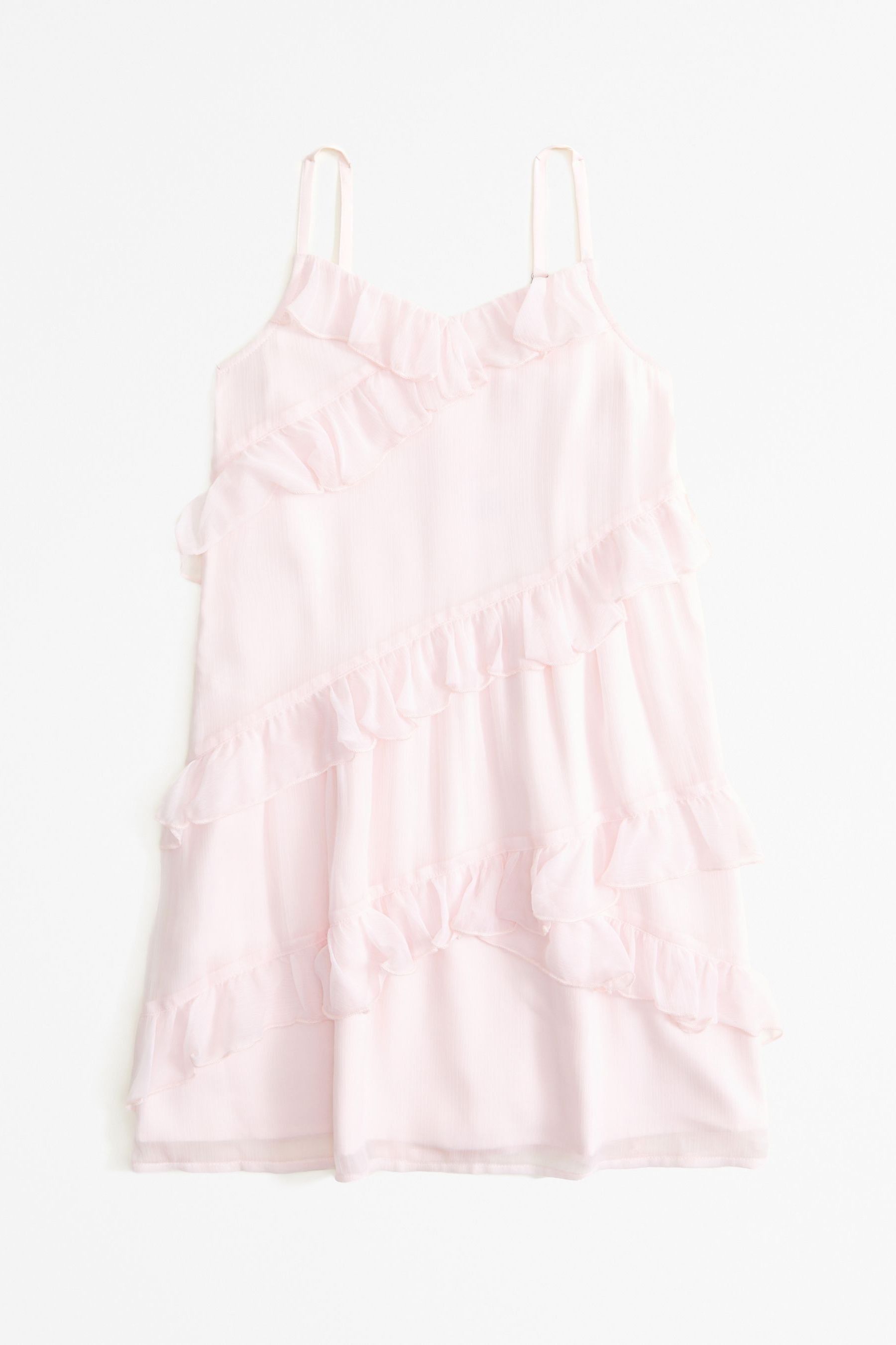 Abercrombie Fitch Pink Chiffon Rose Corsage Frill Dress