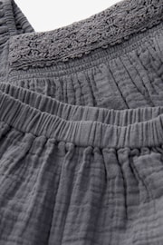 Charcoal Grey Crochet Trim Co-ord Set (3mths-8yrs) - Image 6 of 8