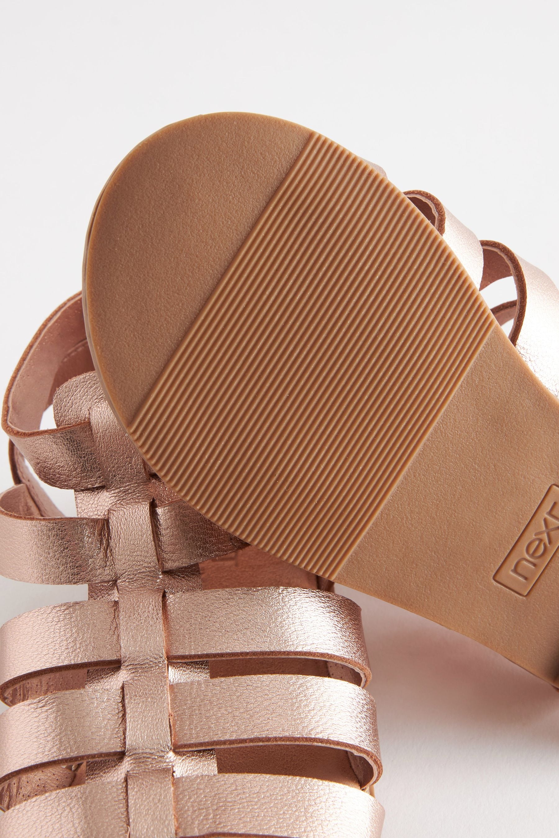 Gold leather gladiator sandals clearance