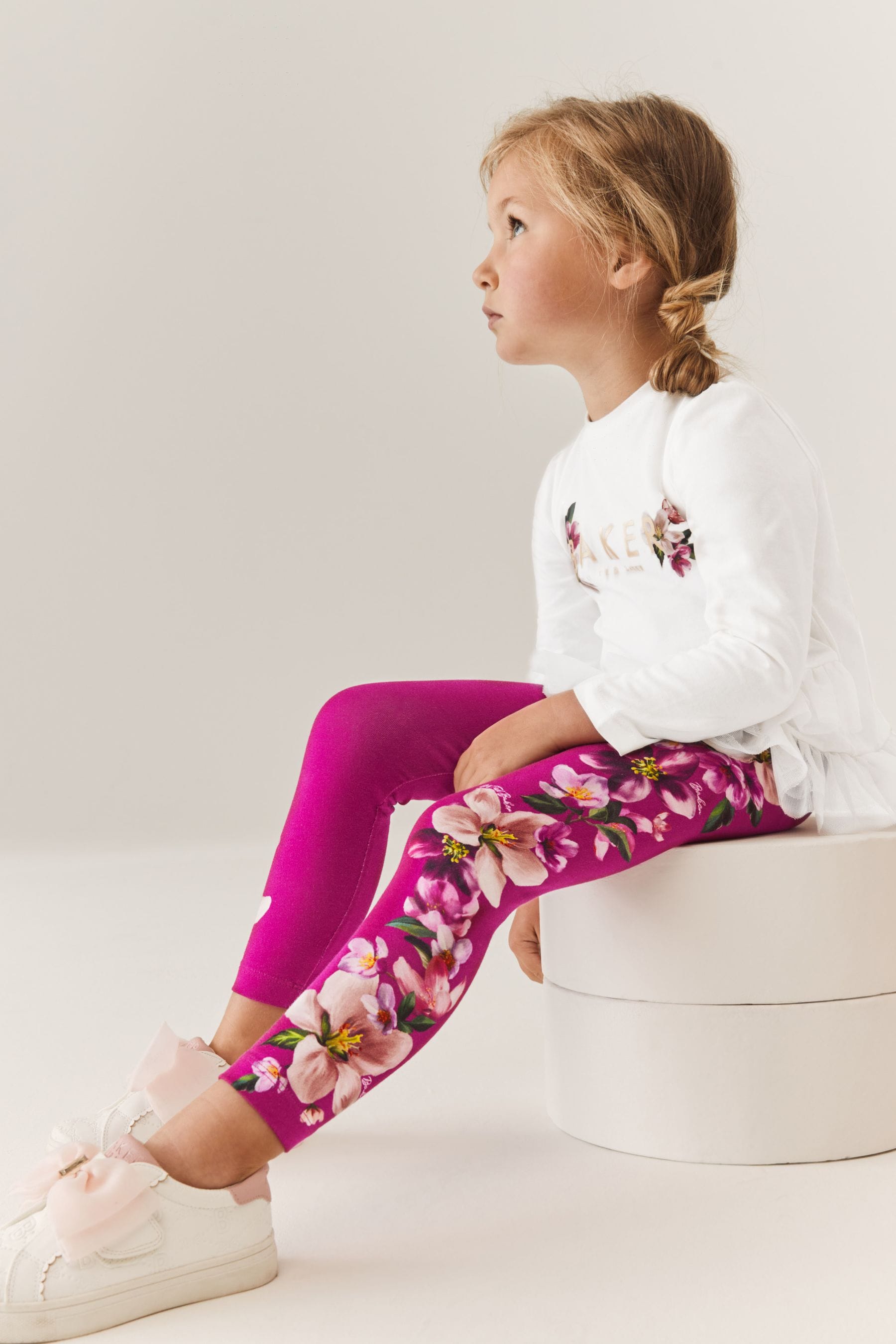 Buy Baker by Ted Baker 0 6yrs Pink Floral Legging and White T Shirt Set from Next Luxembourg