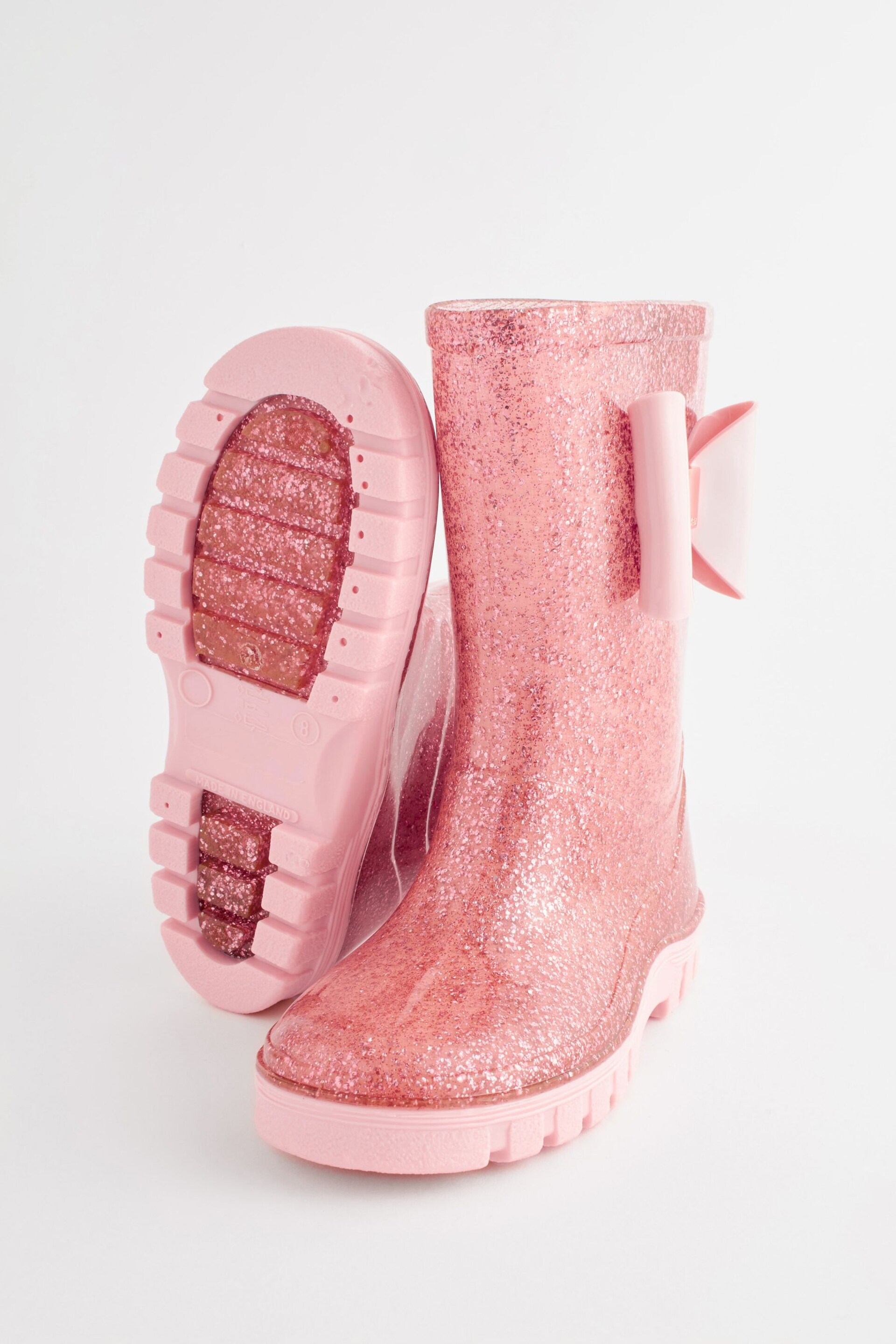 Baker by Ted Baker Girls Glitter Welly Boots with Bow - Image 3 of 6