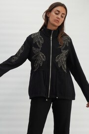 Religion Black Hand-Embellished Utility Style Jacket with Drawstring Waist - Image 10 of 10