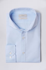 MOSS Blue Slim Fit Pinpoint Oxford Non Iron Shirt - Image 7 of 7