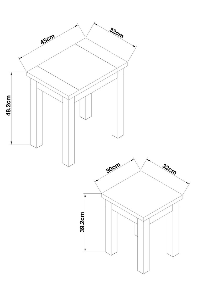 Dove Grey Malvern Oak Effect Rectangle Set of 2 Nest of Tables - Image 7 of 7