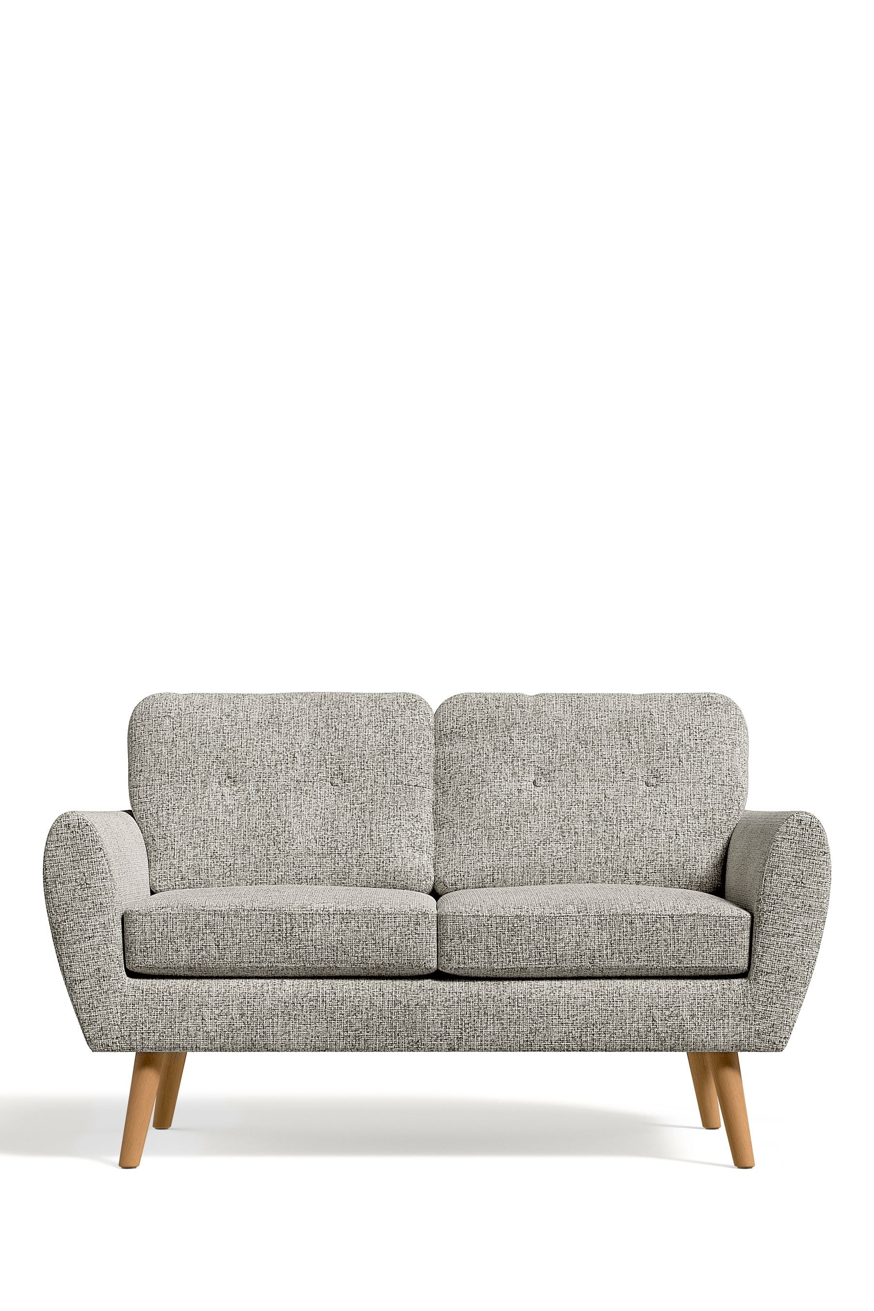 Buy Chunky Chenille Light Grey Oak Effect Leg Wilson Compact 2 Seater Sofa in a Box from the Next UK online shop