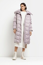 River Island Grey Panelled Puffer Jacket - Image 1 of 5