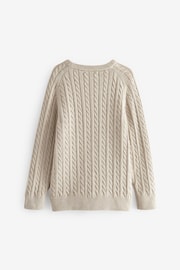 Neutral Beige Cable Knit Crew Jumper (3-16yrs) - Image 5 of 7