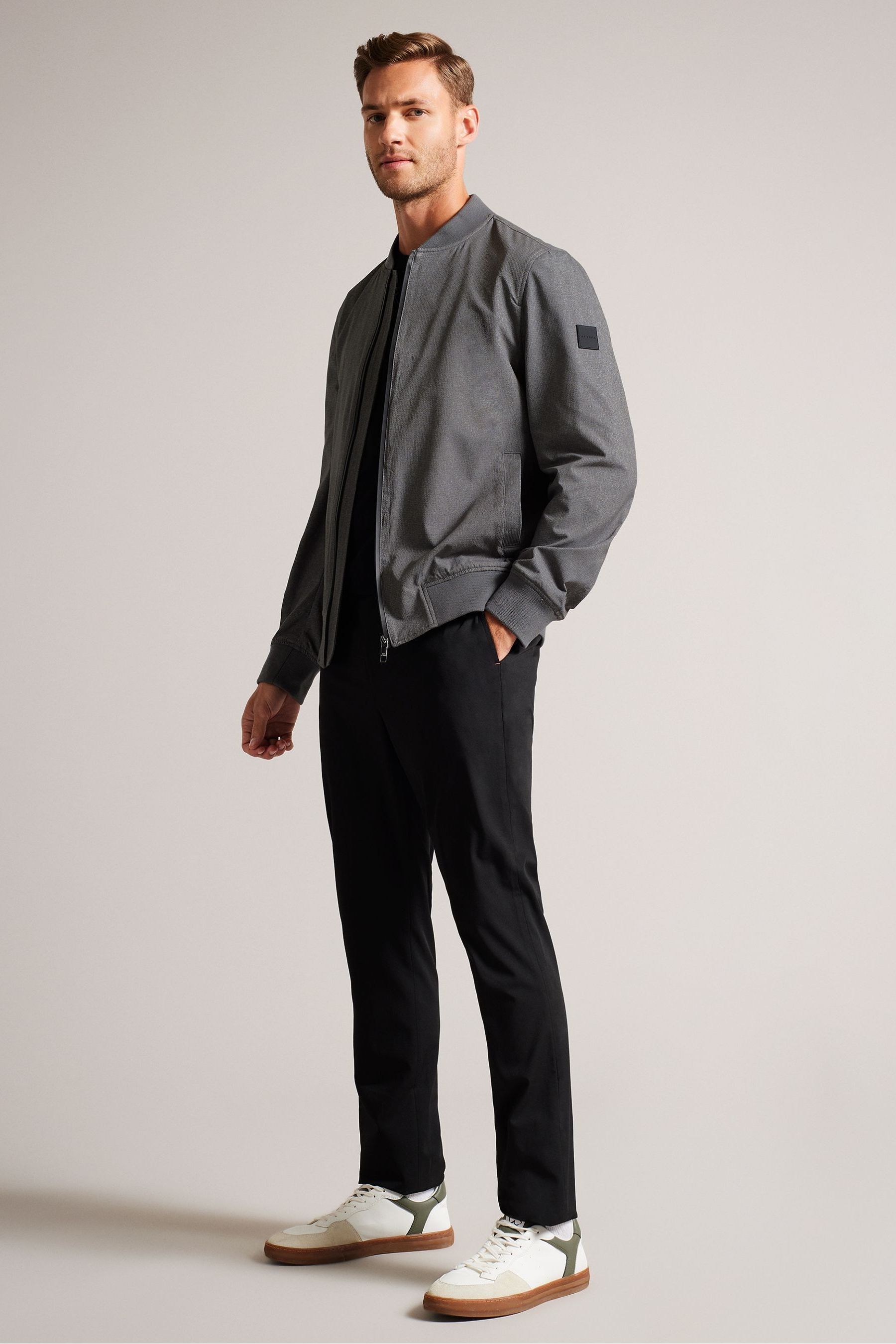 Ted baker grey bomber jacket deals