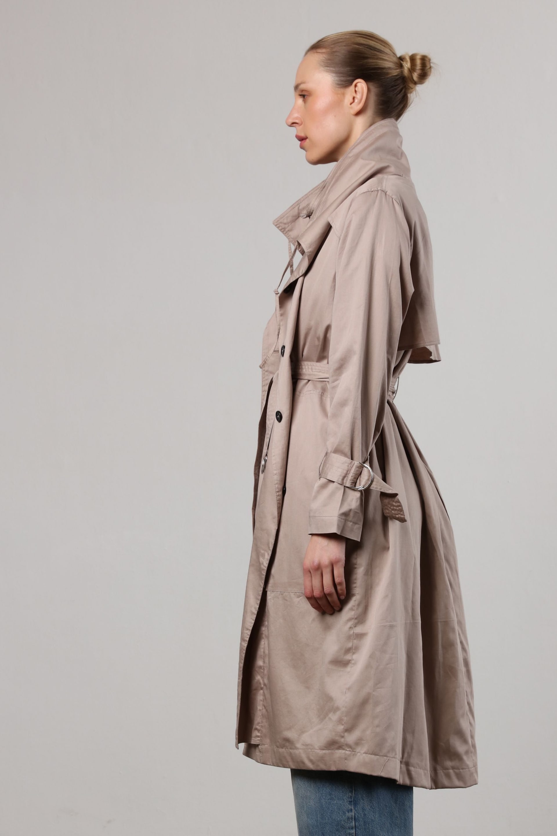 Religion Natural Lightweight Waterfall Cotton Charisma Trench Coat - Image 2 of 7