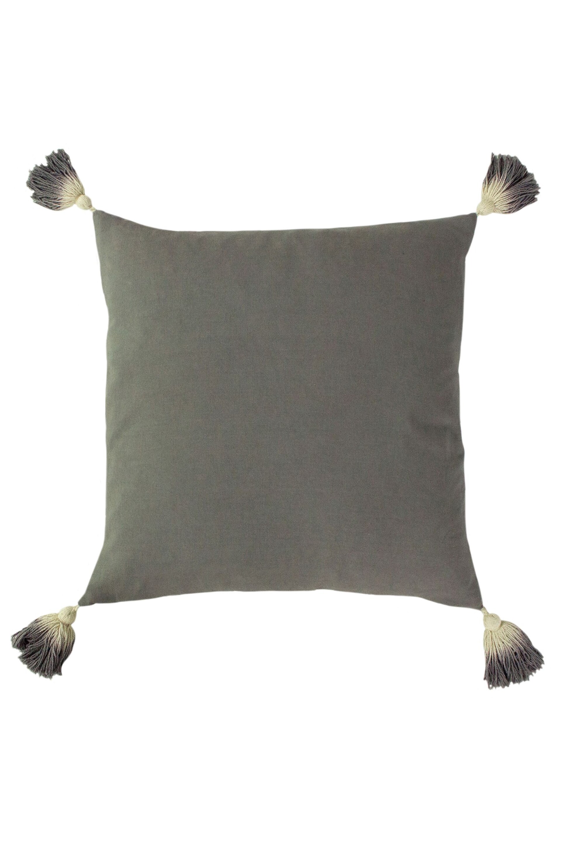 furn. 2 Pack Grey Eden Cotton Slub Filled Cushions - Image 2 of 4