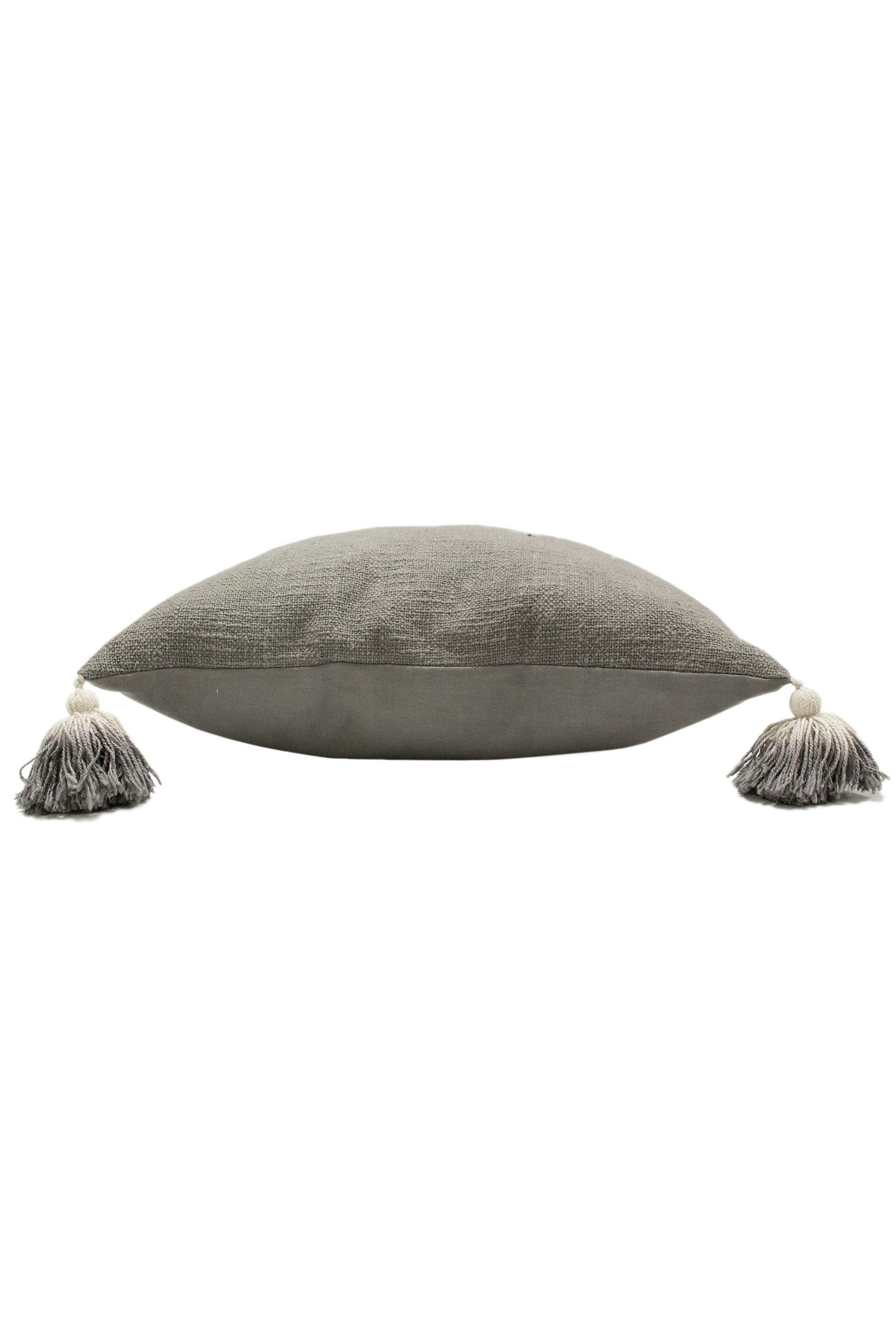 furn. 2 Pack Grey Eden Cotton Slub Filled Cushions - Image 3 of 4