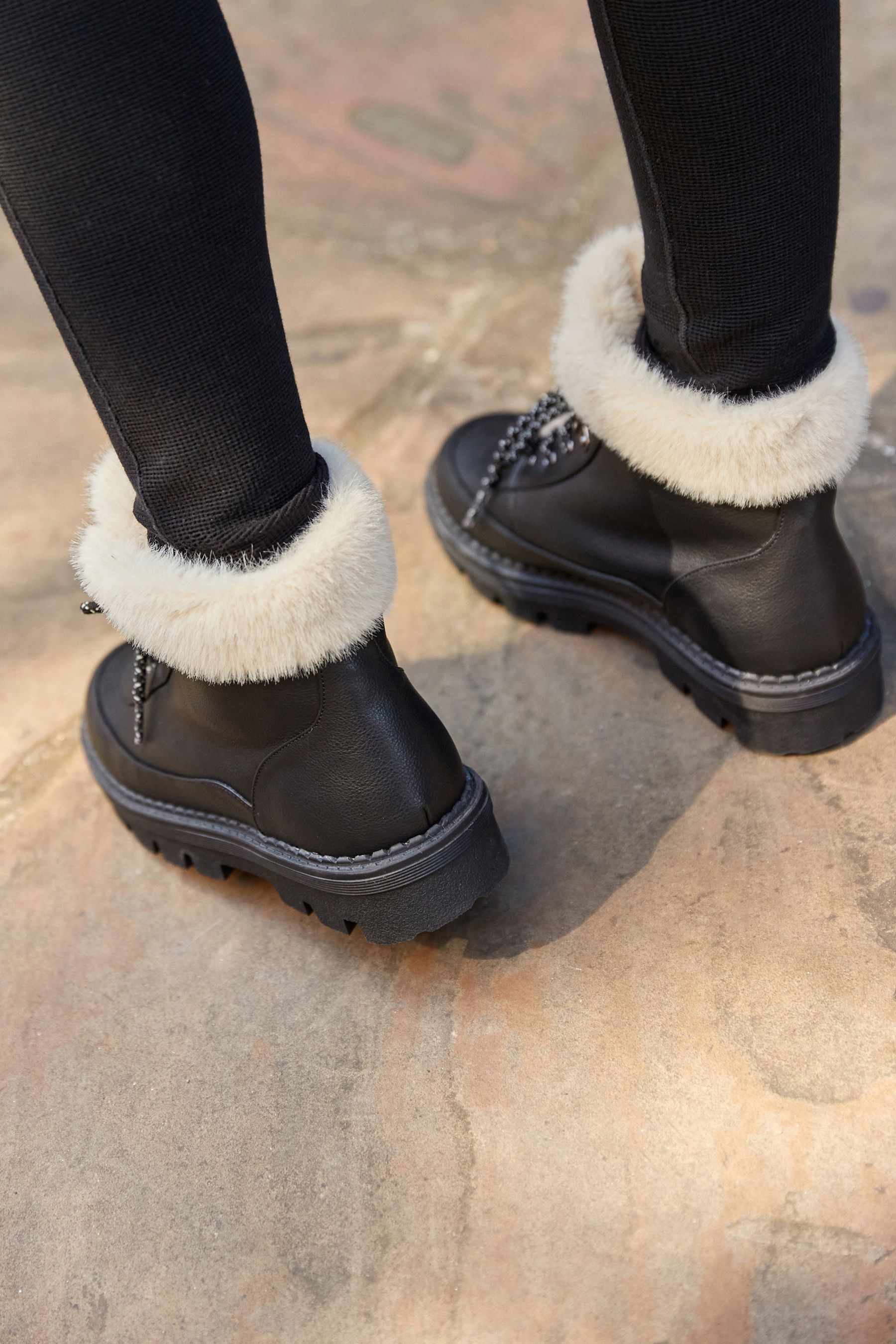 Lace up black chunky boots store