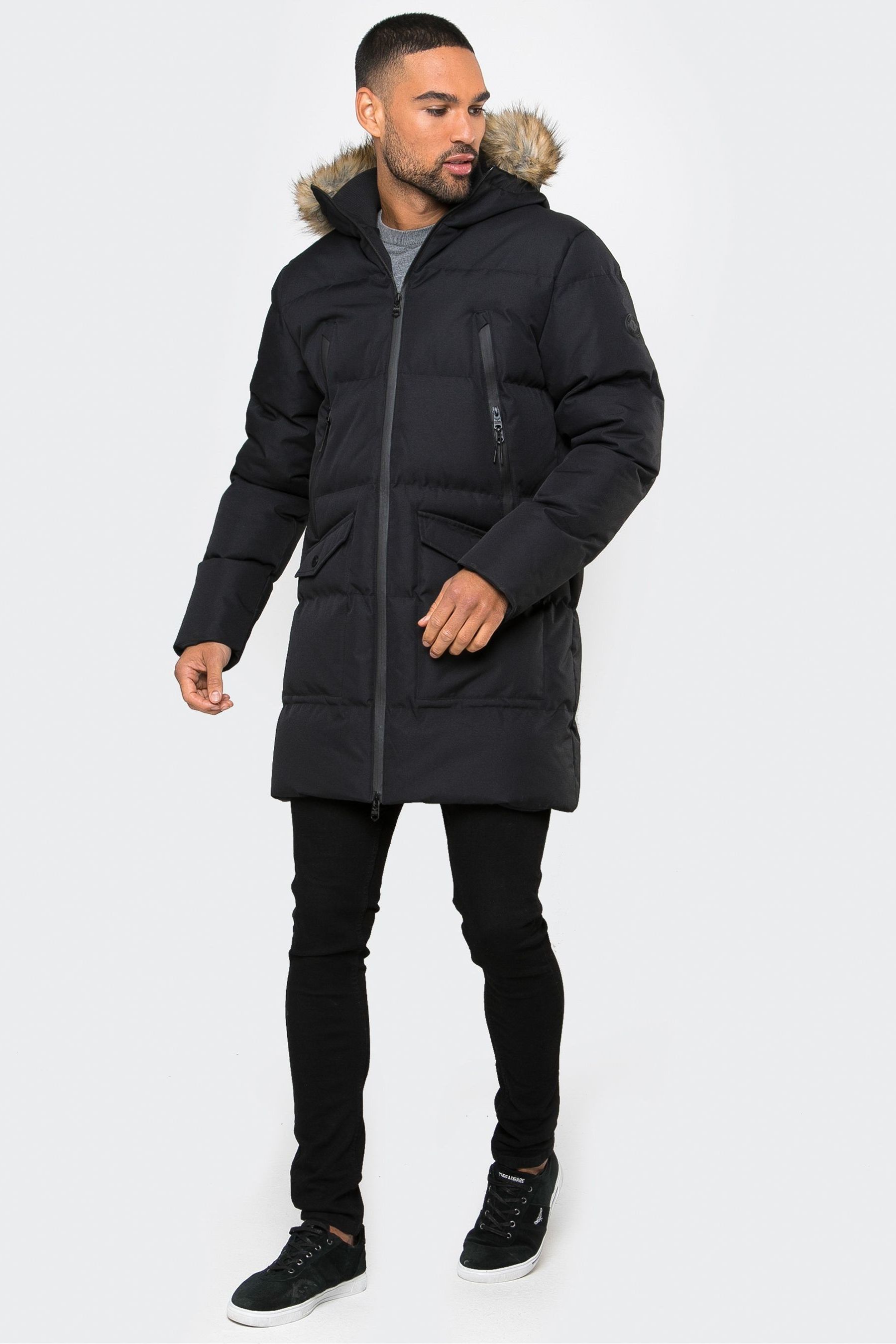 Hooded padded parka coat sale