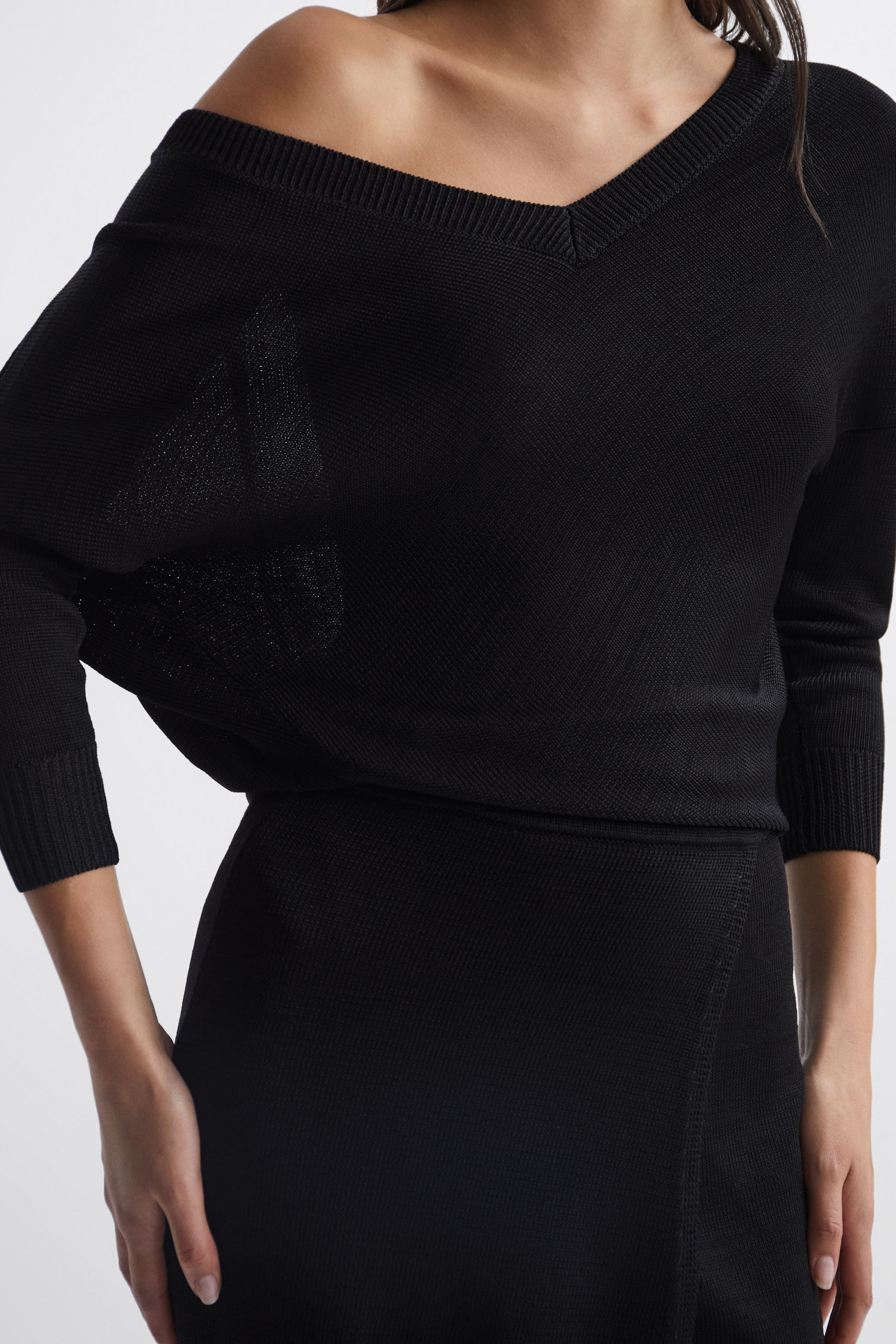 Buy Reiss Black Sonia Knitted Bodycon Dress from the Next UK online shop