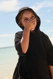 Black Oversized Hooded Towelling Cover-Up - Image 5 of 7