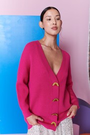 Olivia Rubin Frankie Rib Knit Longline Cardigan - Image 3 of 8