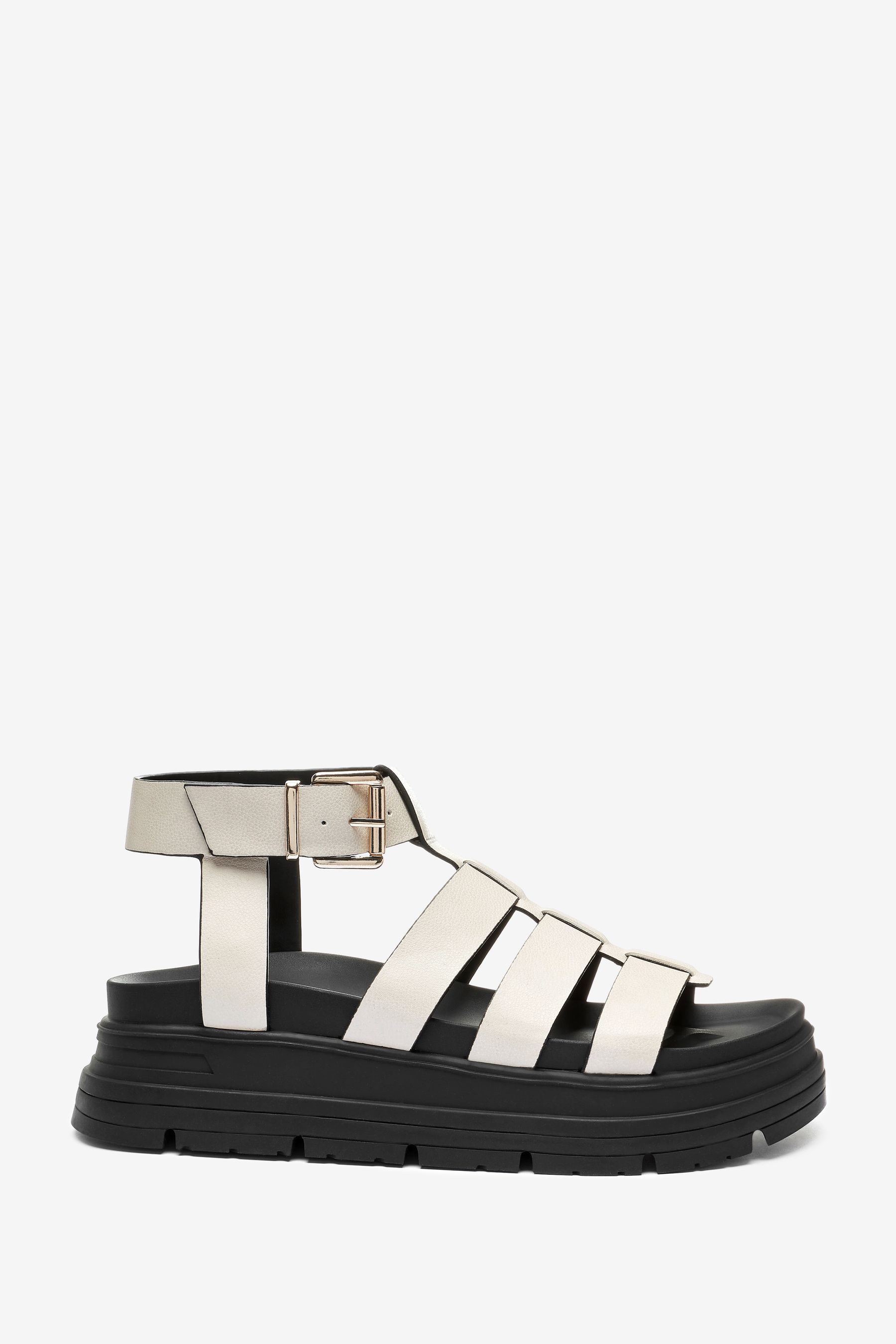 Buy Bone Cream Chunky Gladiator Sandals from Next Luxembourg