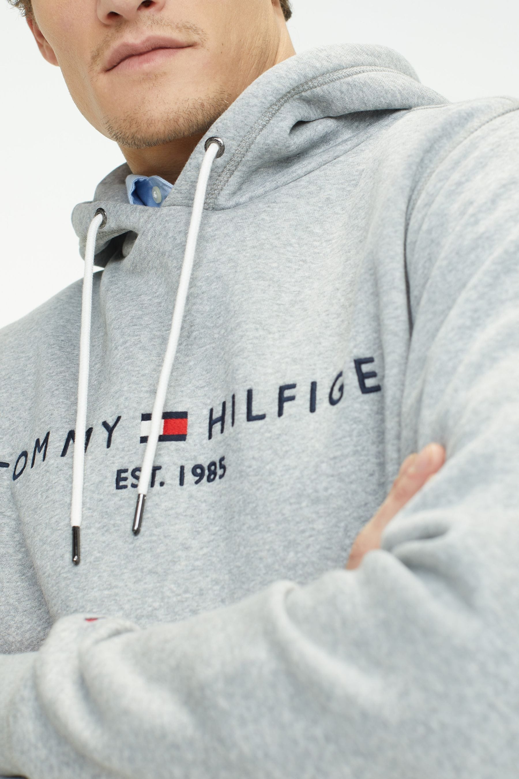 Tommy Hilfiger Logo Hoodie Grey