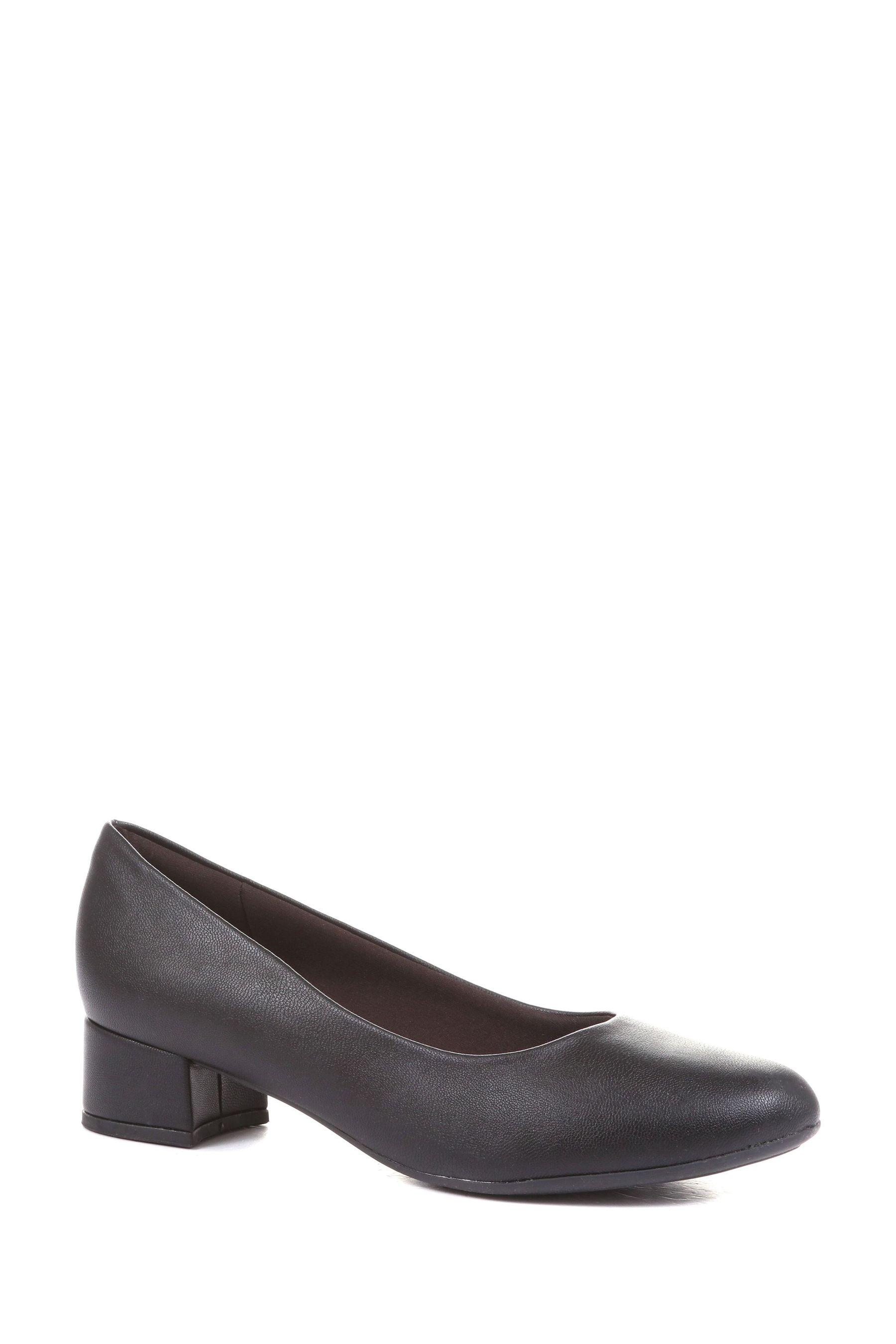 Pavers Block Heel Court Shoes 5 EU 38 Black Womens