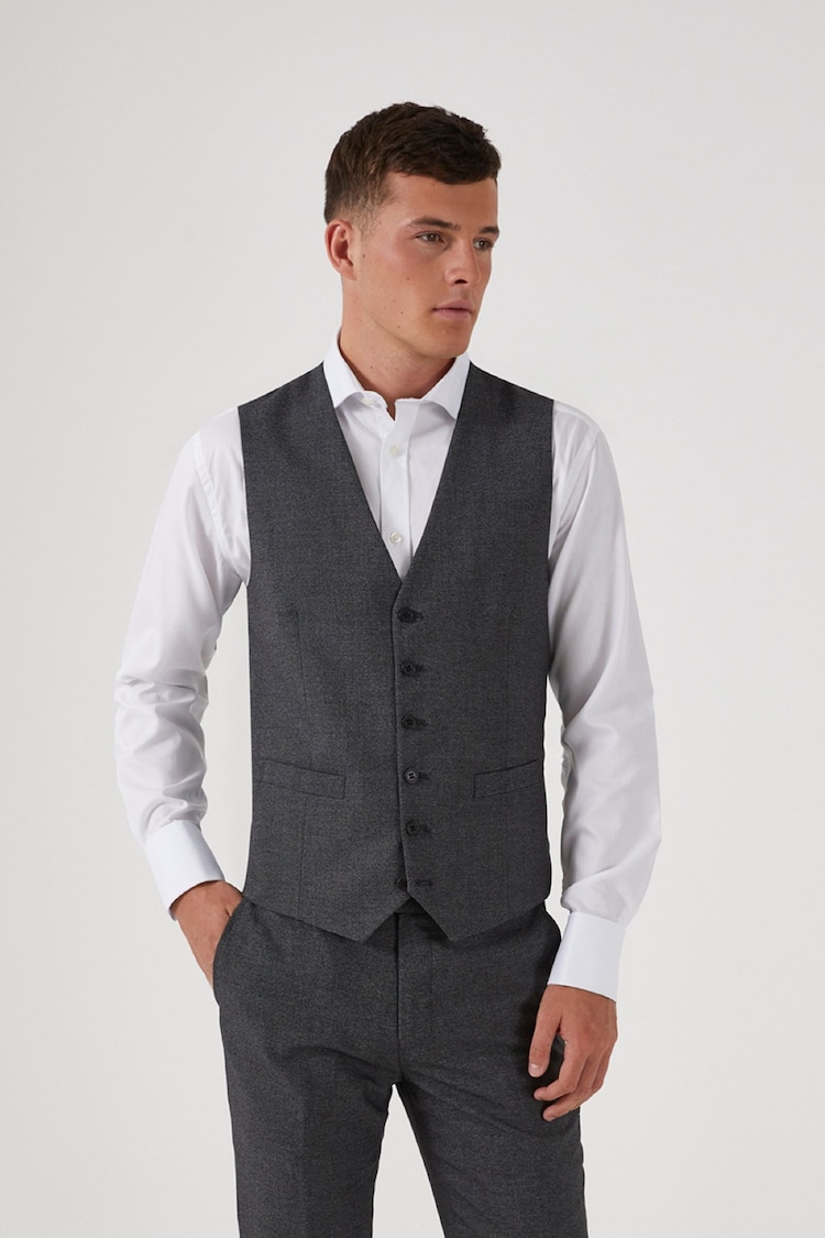 Skopes Grey Harcourt Double Breasted Slim Fit Suit Waistcoat - Image 1 of 5