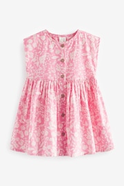 Pink Floral Button Through Summer Dress (3mths-8yrs) - Image 6 of 8