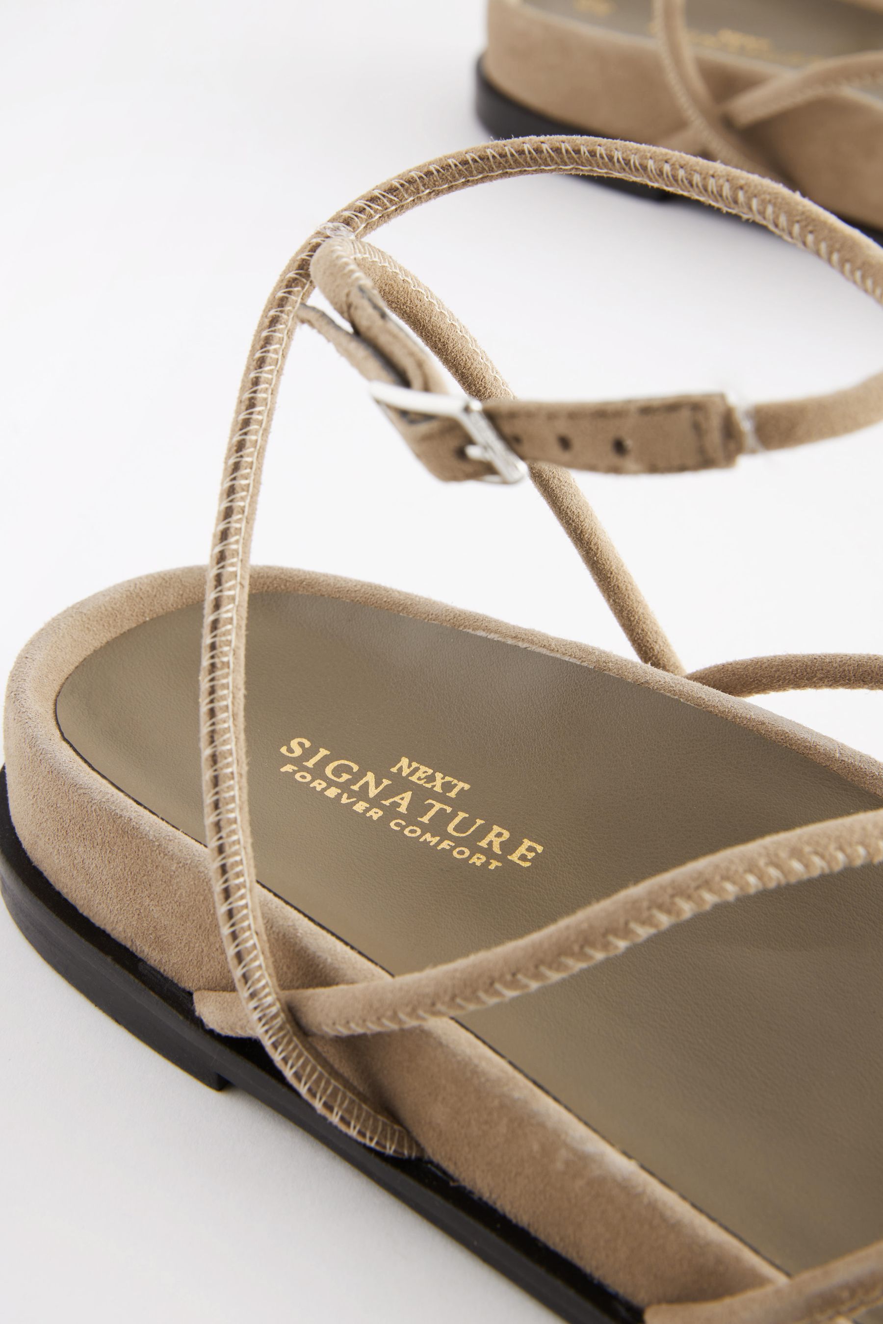 Buy Mink Brown Forever Comfort Leather Knot Detail Chunky Footbed Sandals from Next Luxembourg