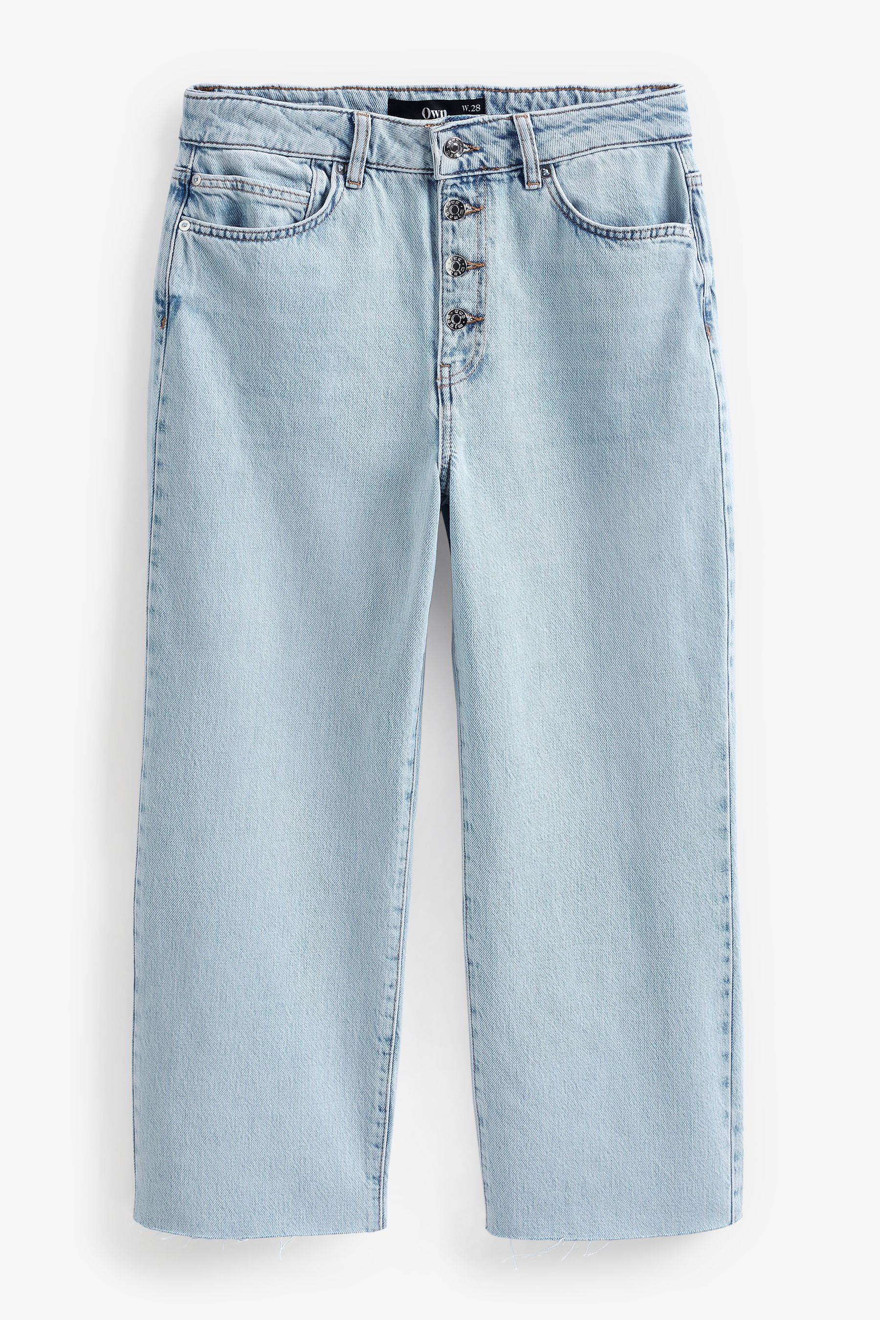 Button front wide leg jeans shop