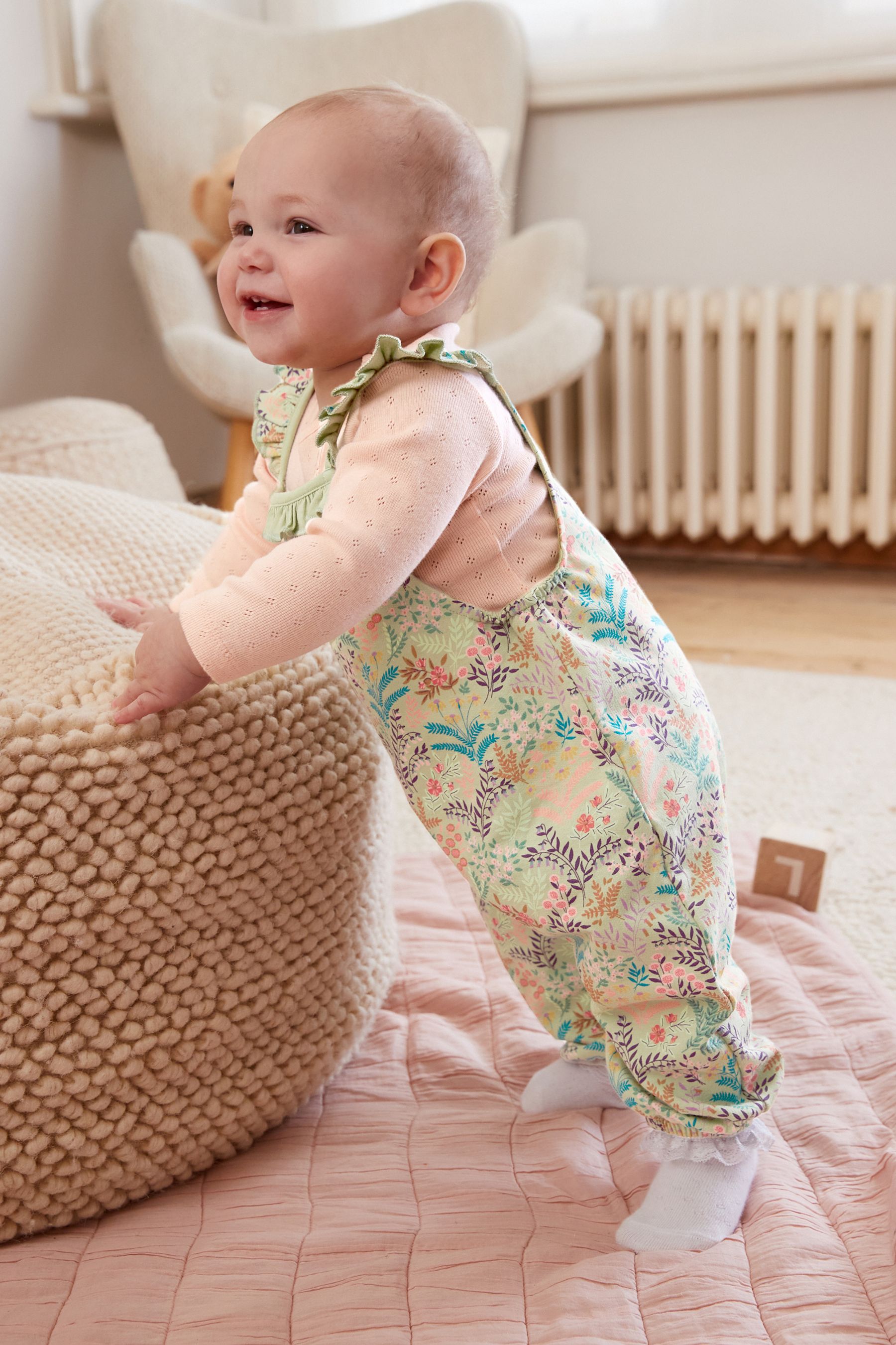Jersey Baby 2 Piece Dungarees And Bodysuit Set 0mths 3yrs from Next Lithuania