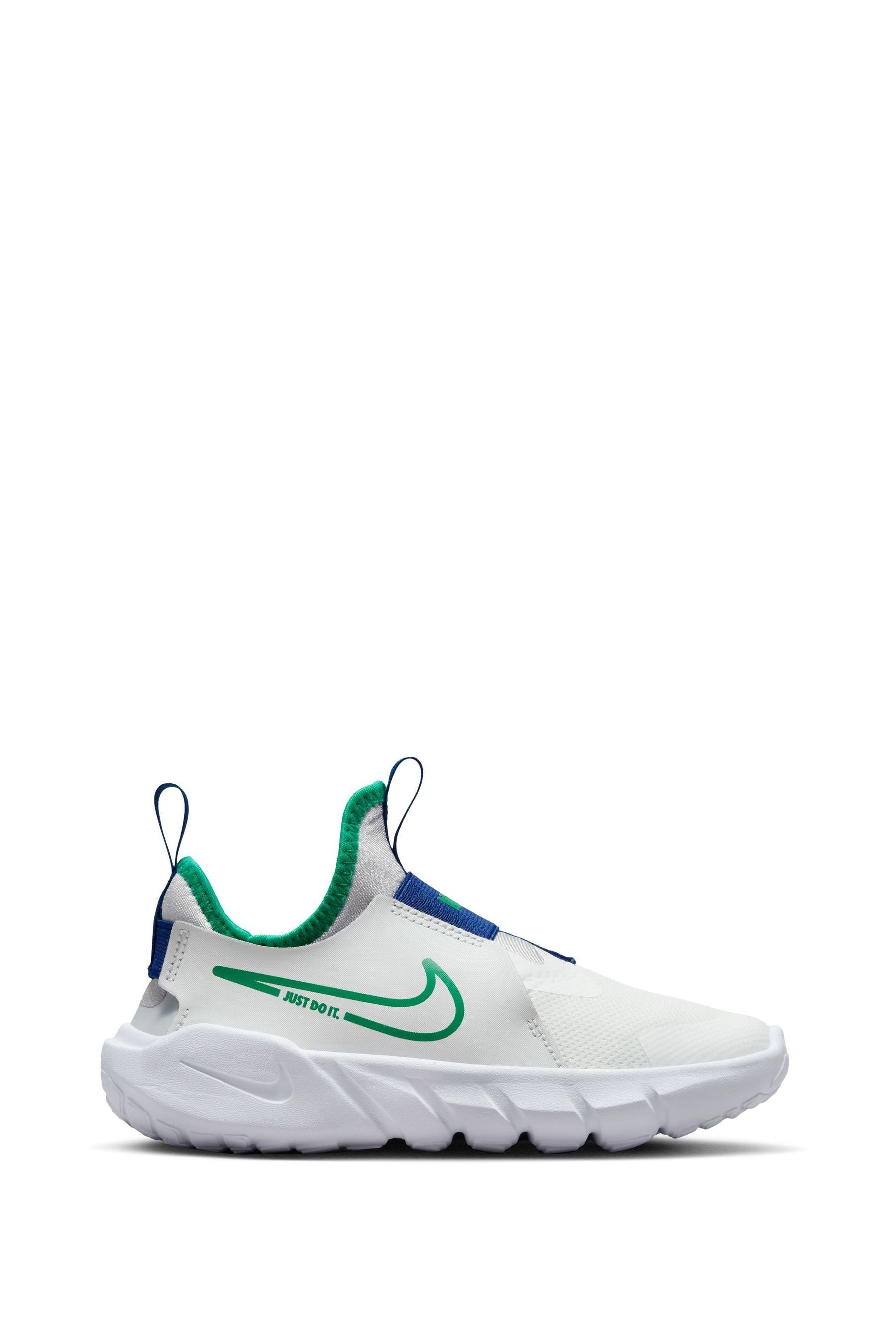 Buy Nike White Green Flex Runner 2 Junior Trainers from Next Luxembourg