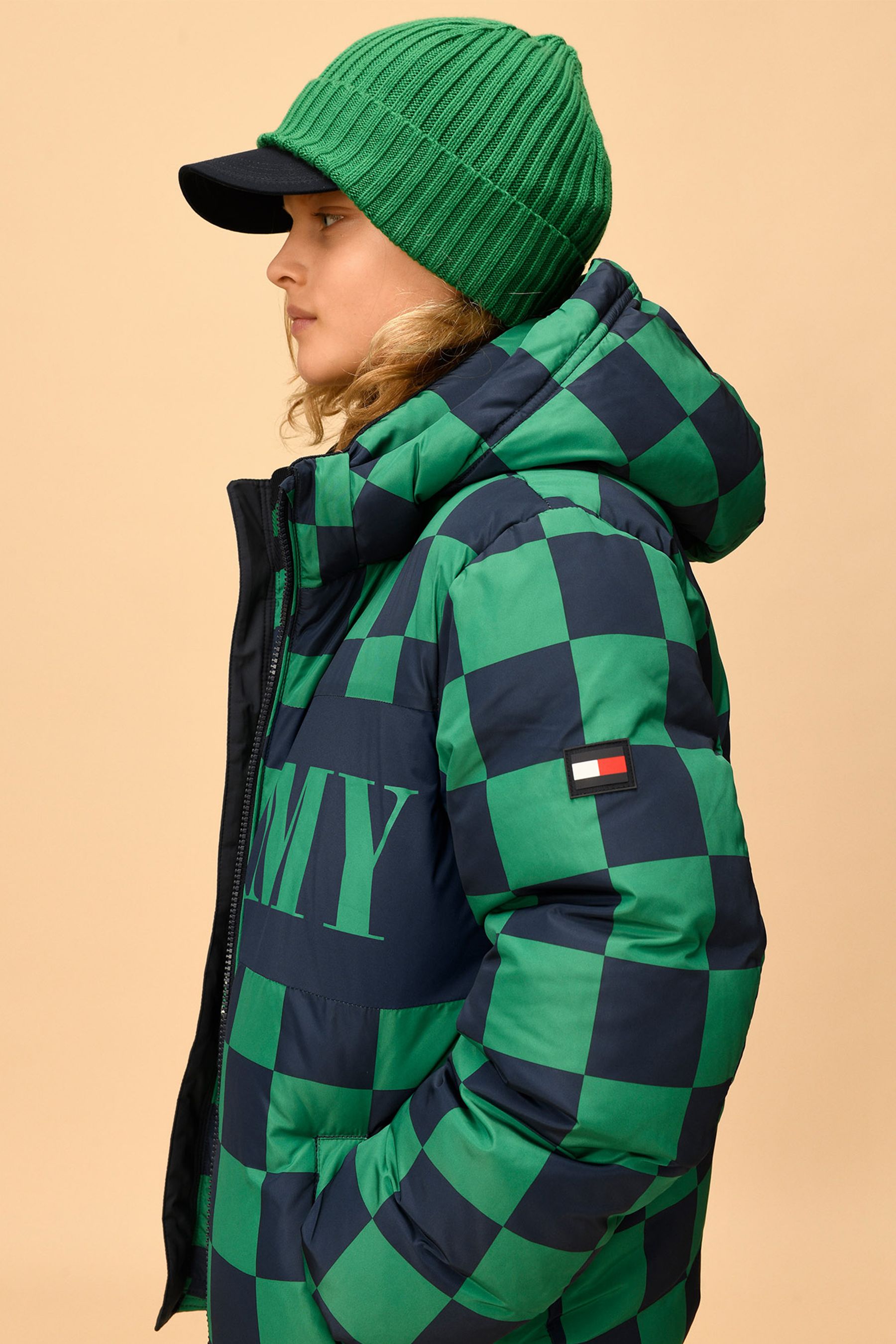 Buy Tommy Hilfiger Green Checkerboard Puffer Jacket from Next Luxembourg