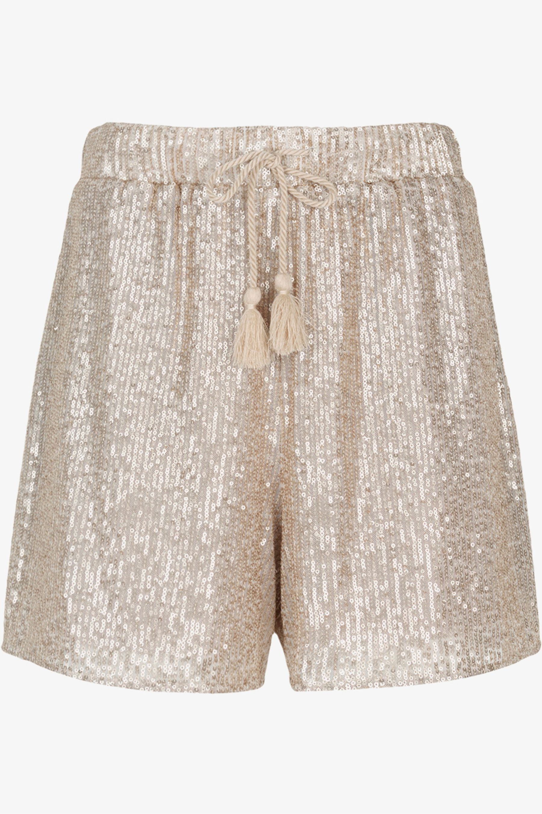 Buy Mint Velvet Cream Pale Gold Sequin Shorts from Next Luxembourg