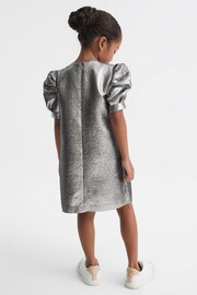Reiss Silver Ellie Senior Metallic Shoulder Detail Dress - Image 5 of 6