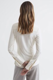 Reiss Ivory Billie Long Sleeve Jersey Shirt - Image 5 of 7