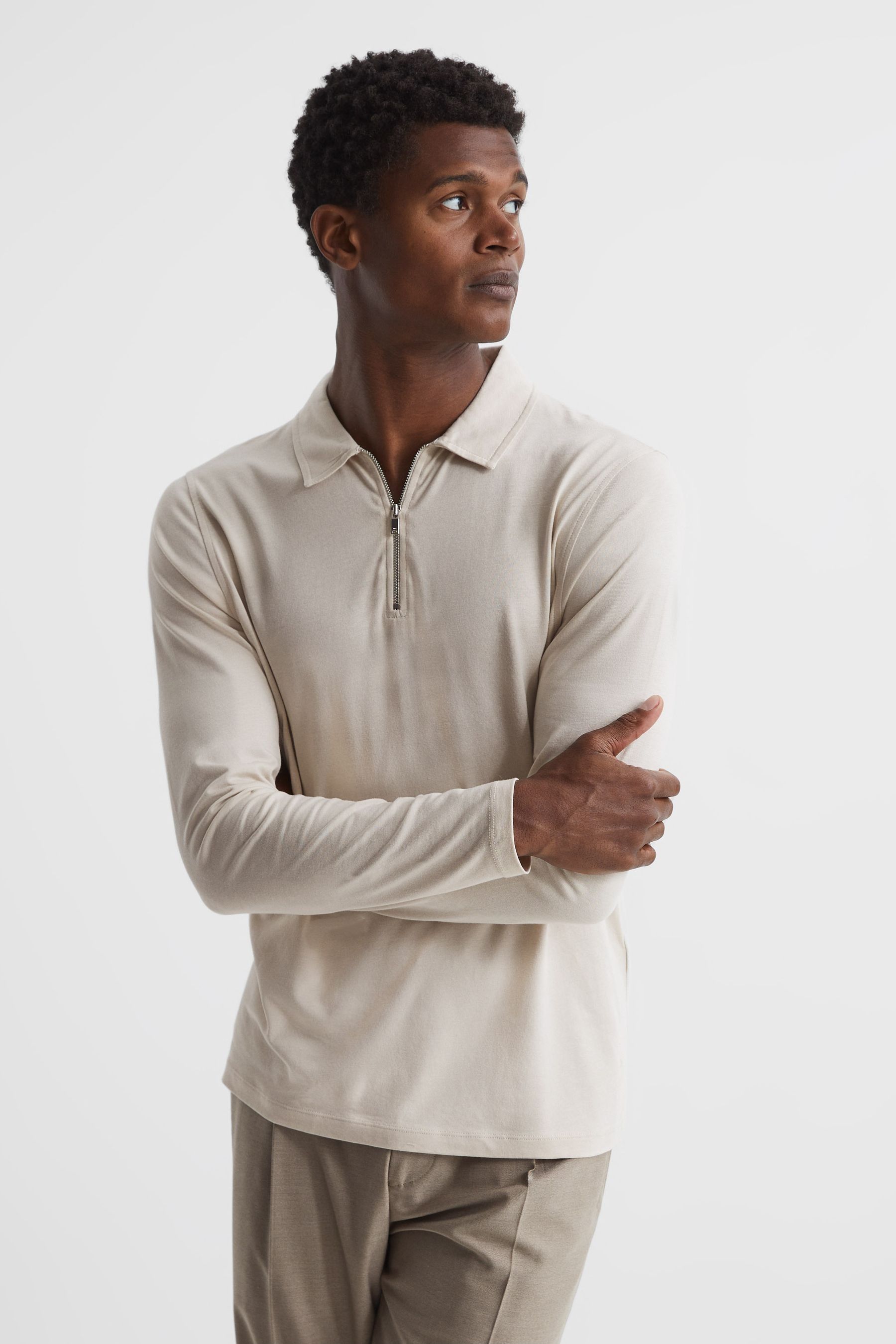 Half zip long sleeve polo hotsell