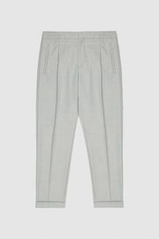 Reiss Soft Grey Brighton Relaxed Drawstring Trousers with Turn-Ups - Image 2 of 5