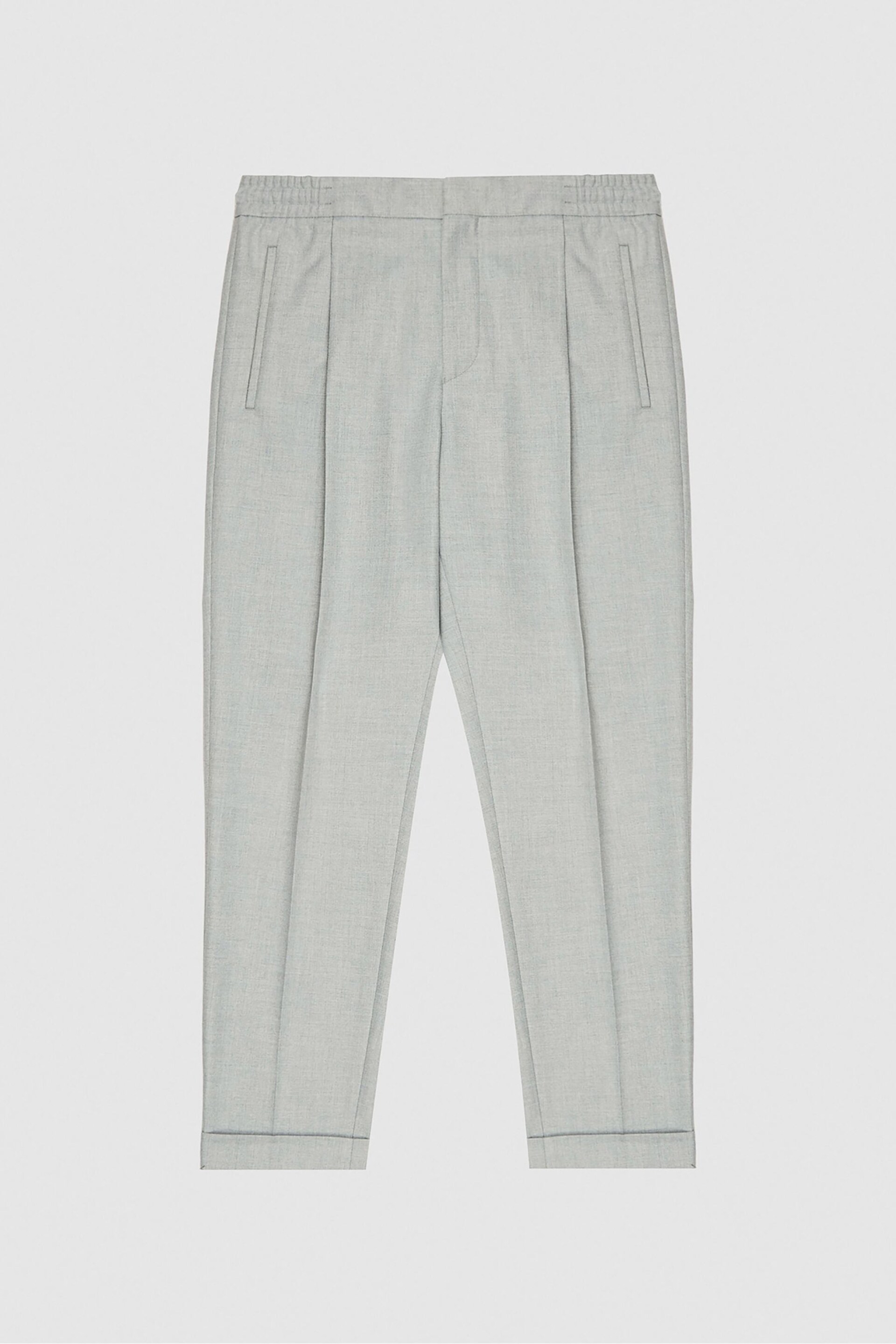Reiss Soft Grey Brighton Relaxed Drawstring Trousers with Turn-Ups - Image 2 of 5