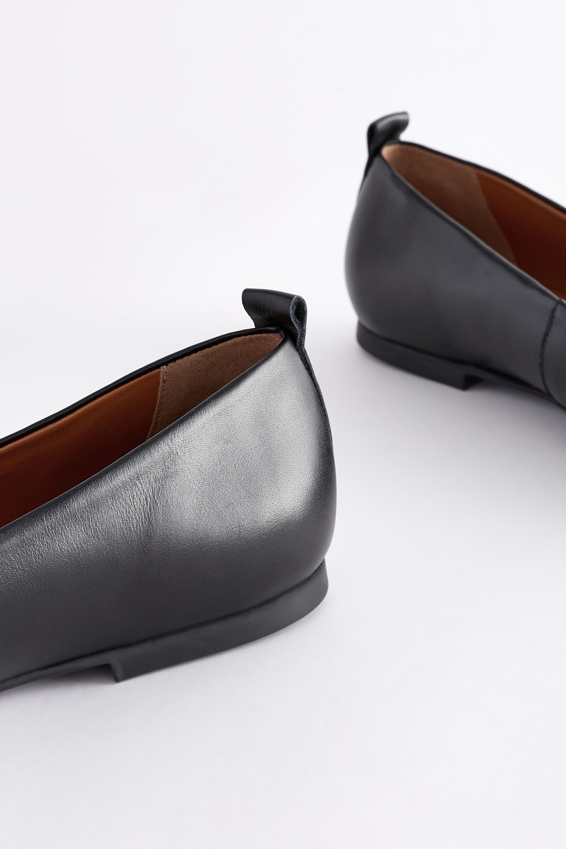 Buy Black Signature Leather Hi Cut Ballerina Shoes from Next Luxembourg