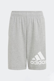 adidas Grey Essentials Big Logo 100% Cotton Shorts - Image 1 of 5