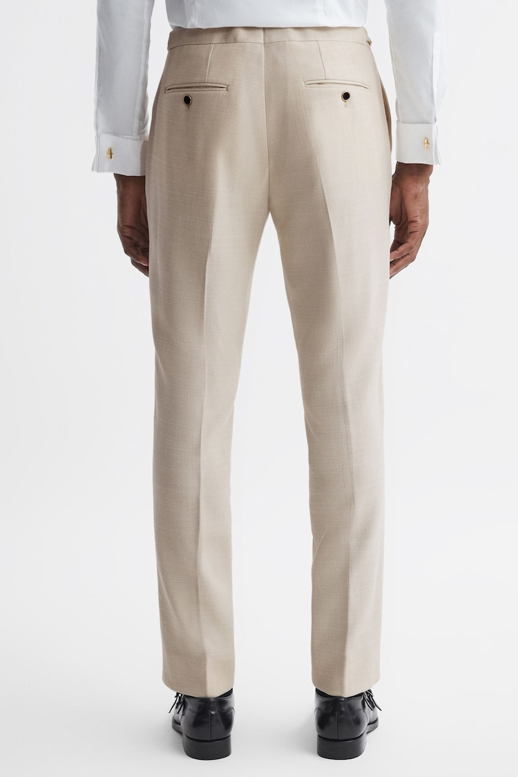 Reiss Ivory Gatsby Slim Fit Textured Side Adjuster Trousers - Image 5 of 5