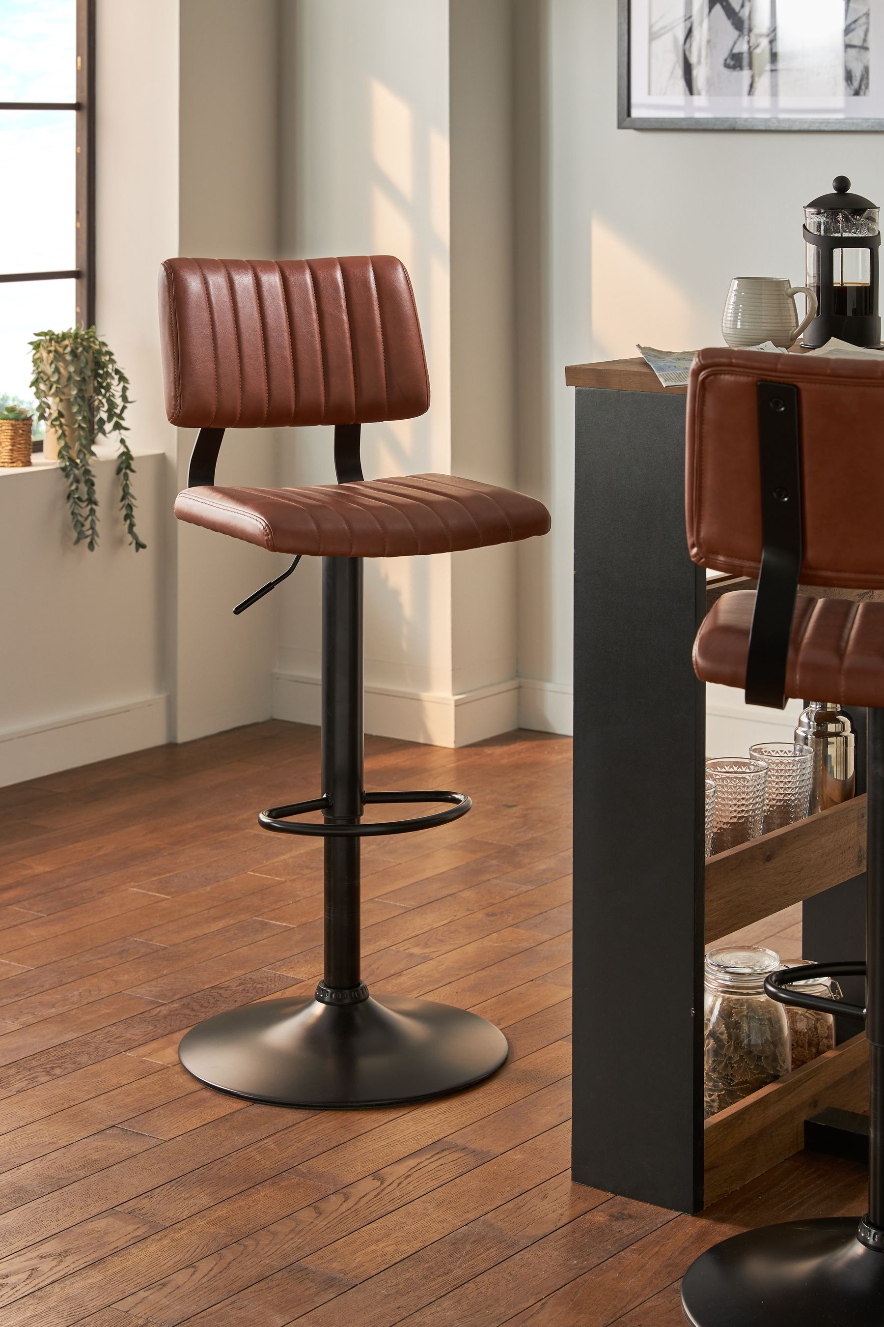 Buy Faux Leather Tan Brown Aiden Bar Stool from the Next UK online shop