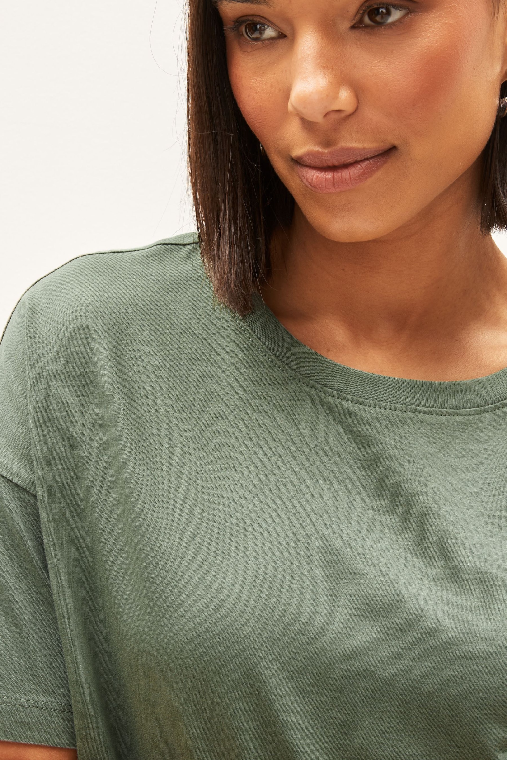 Khaki Green Oversized T-Shirt - Image 7 of 8