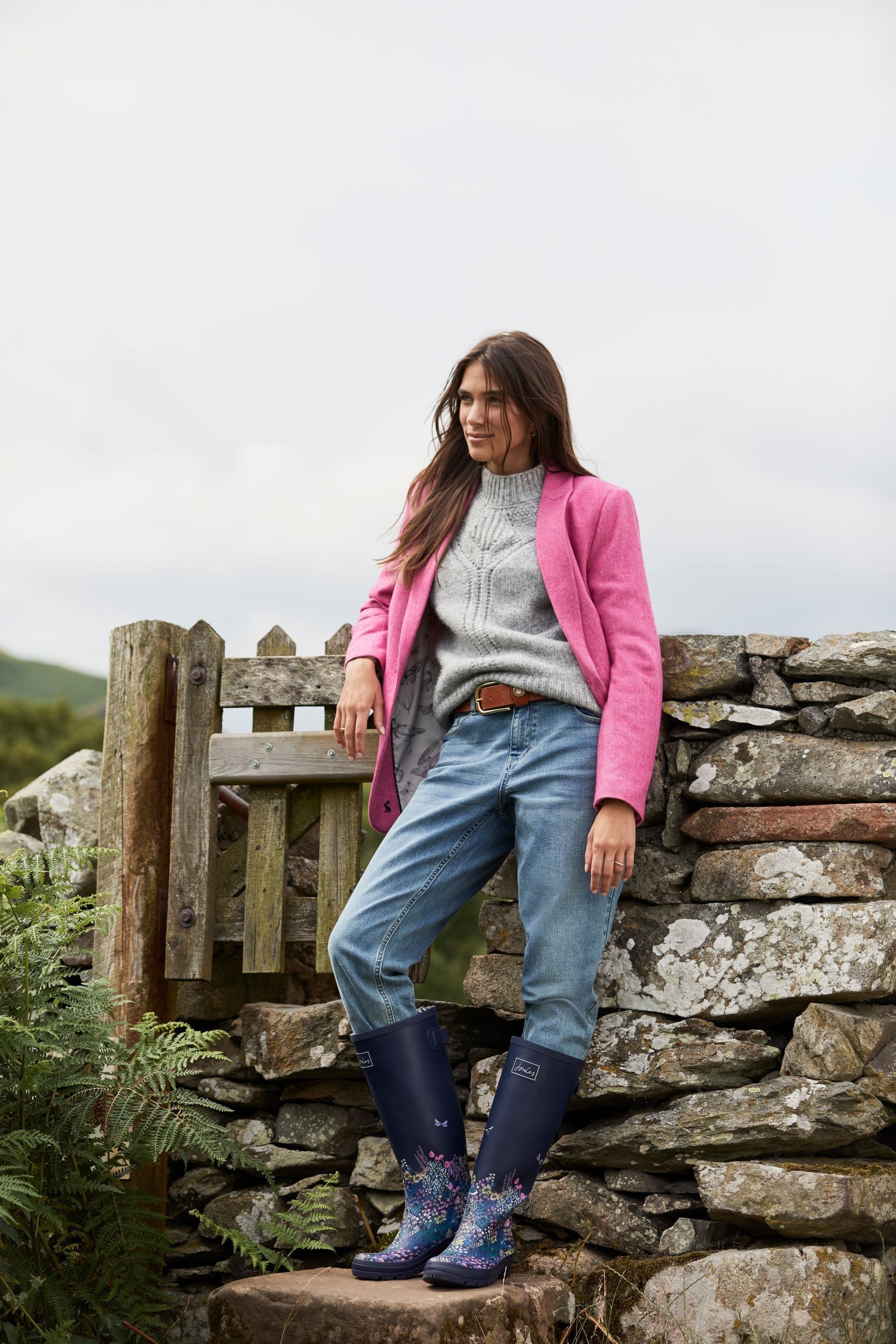 Joules mollie blazer pink top