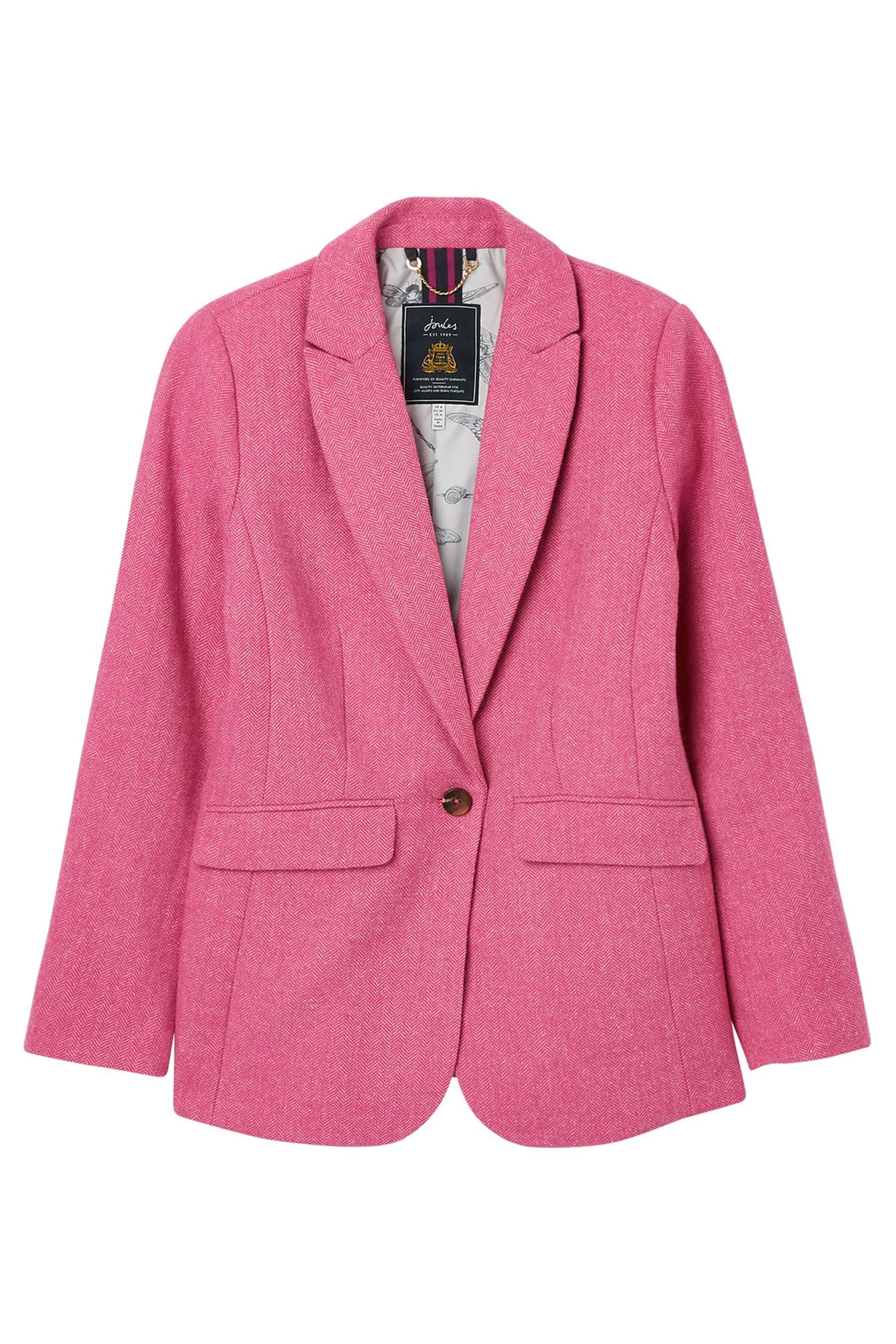 Buy Joules Pink Bramble Recycled Wool Mix Blazer from Next Luxembourg