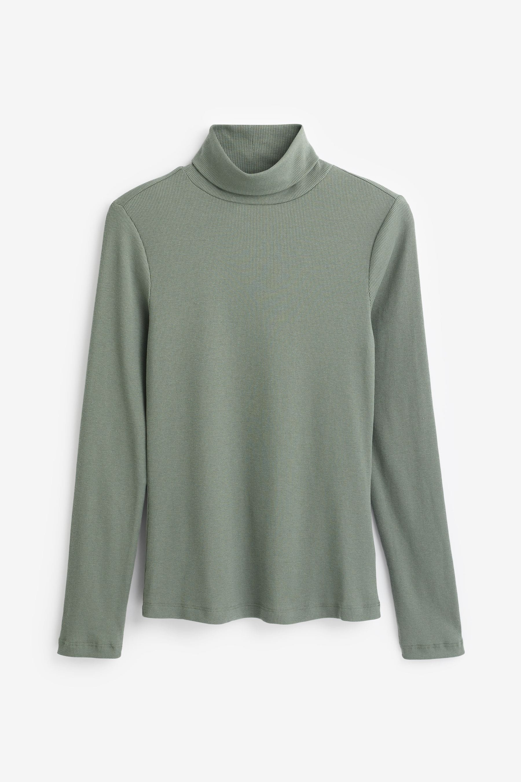 Ribbed roll neck top shop