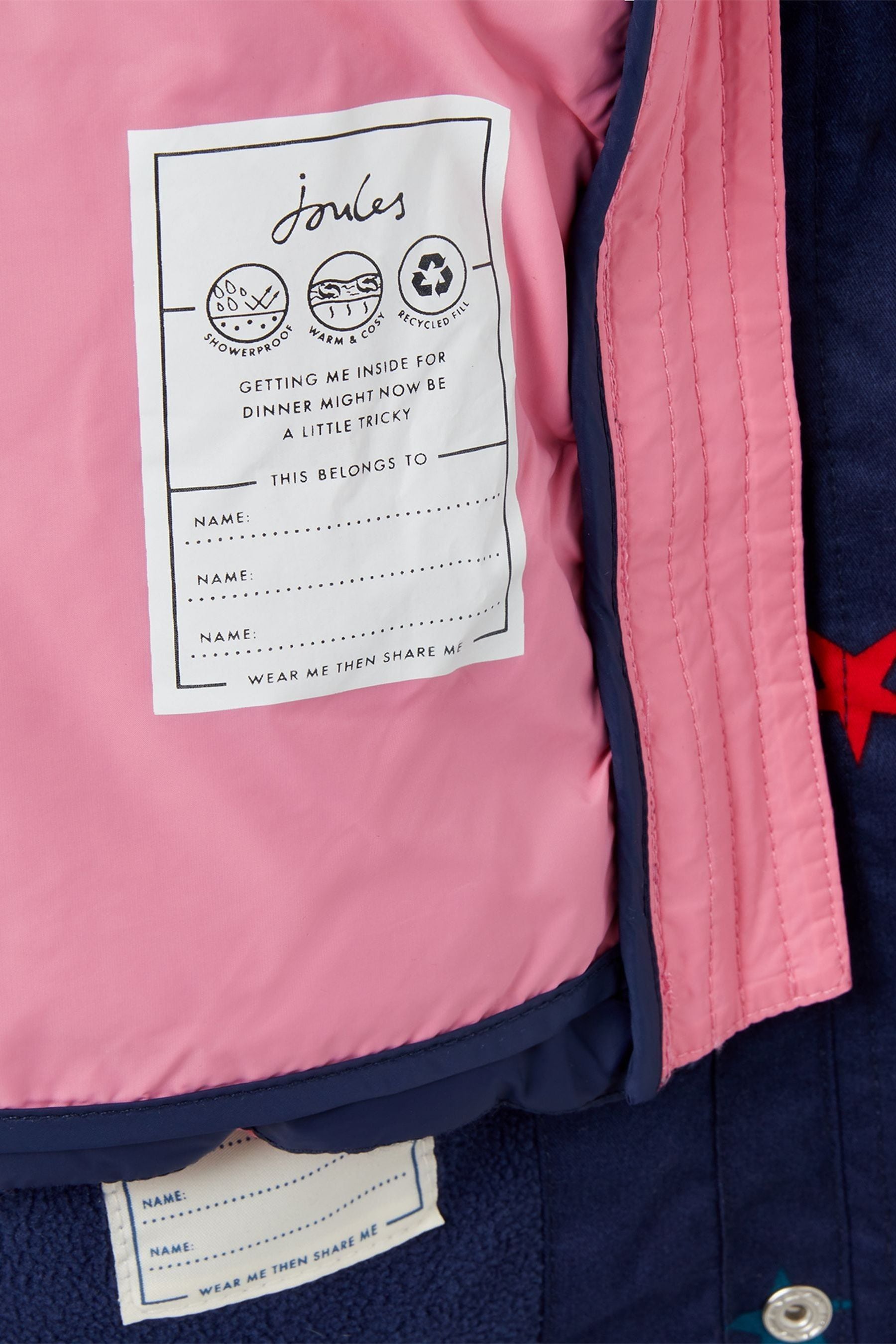Joules coast jacket pink outlet