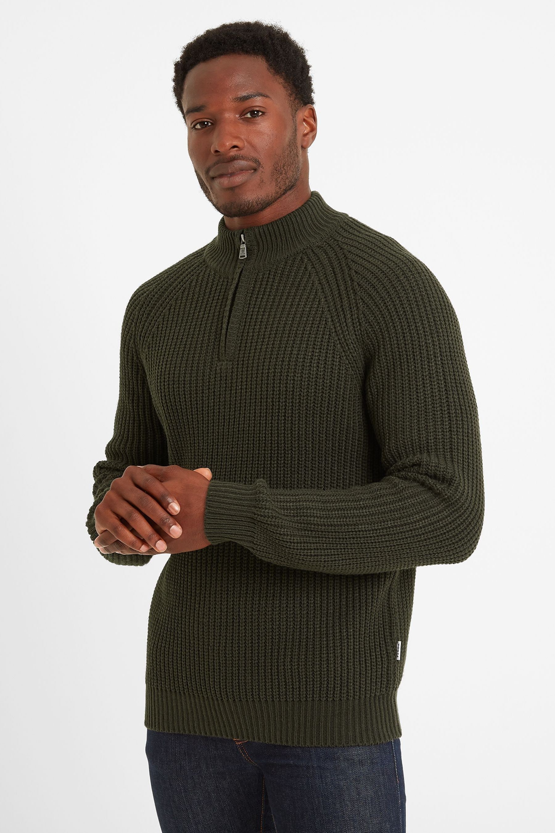 Men's jumper with zip neck store